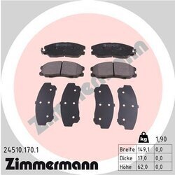 Sada brzdových platničiek kotúčovej brzdy ZIMMERMANN 24510.170.1