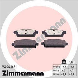 Sada brzdových platničiek kotúčovej brzdy ZIMMERMANN 25096.165.1