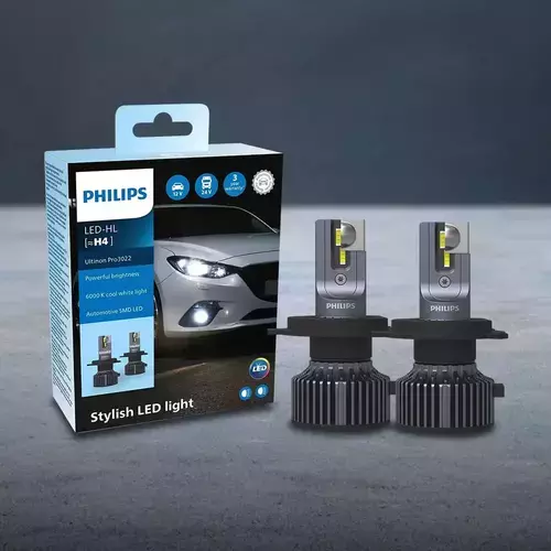 LED Autožiarovka H4 PHILIPS Ultinon Pro3022 +100% Canbus 6000K 12V
