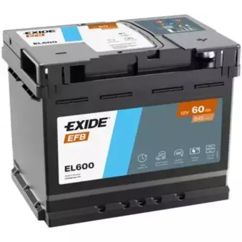 Batéria EXIDE EL600 EFB 12V 60Ah 640A