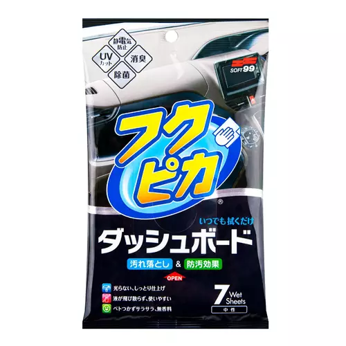 SOFT99 Fukupika Dashboard Cleaning Wipes utierky na palubovku (7ks)