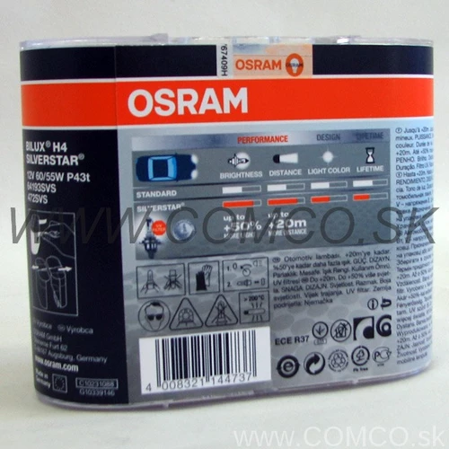 Silverstar +50% H4 60/55W Set 2ks /OSRAM/ - obr. 1