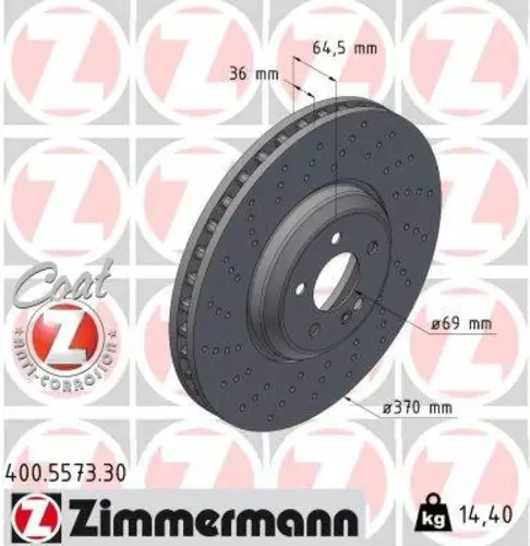 Brzdový kotúč Zimmermann 400.5573.30