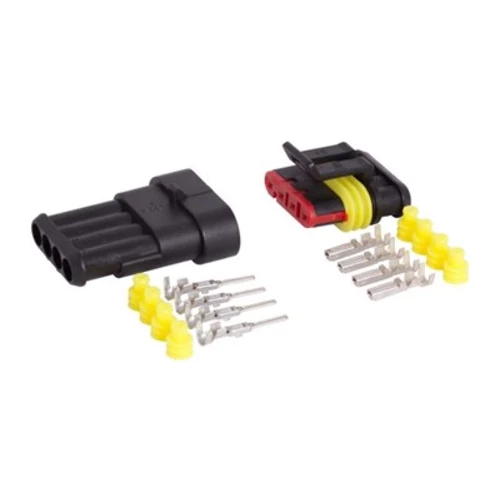 Hermeticky uzavretý elektrický konektor + zásuvka 4-piny 12-24V, 15A IP67 /CARMOTION/