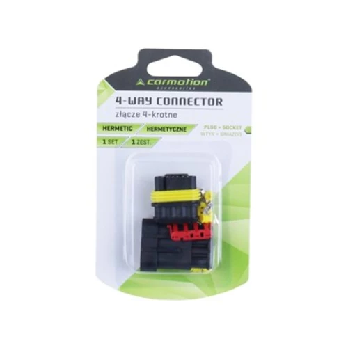 Hermeticky uzavretý elektrický konektor + zásuvka 4-piny 12-24V, 15A IP67 /CARMOTION/ - obr. 1