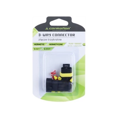 Hermeticky uzavretý elektrický konektor + zásuvka 3-piny 12-24V 15A IP67 /CARMOTION/ - obr. 1