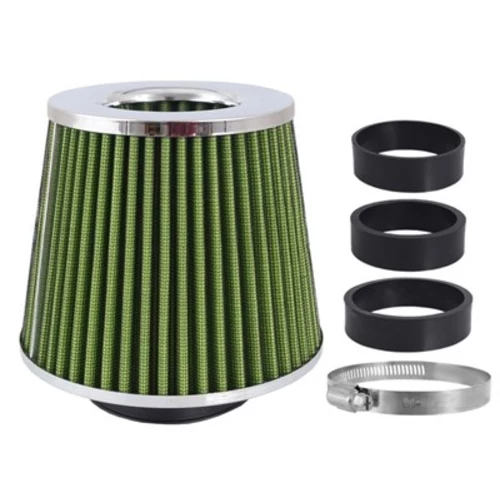 Kužeľový vzduchový filter 155x130x120 mm limetková zelená/chróm s adaptérmi 60, 63, 70 mm