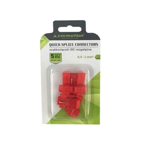 Rýchlospojka na elektrický kábel červená, 10A, 22-18 AWG, 5 kusov /CARMOTION/ - obr. 1