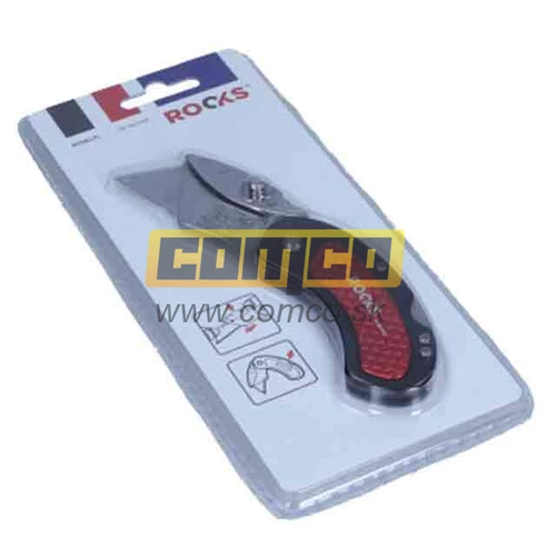 Nôž trapézový 61x33mm skladací Rooks hliník kompozit