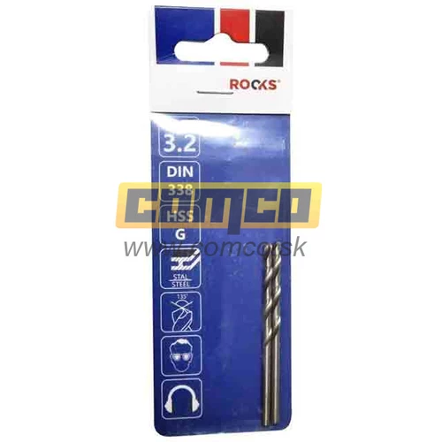 Sada vrtákov na kov PRO 3,2mm HSS-G 900N/mm2 DIN 338 2ks /Rooks/ - obr. 1