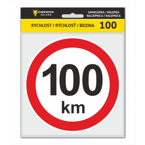 COYOTE SECURE Samolepka rýchlosť 100km