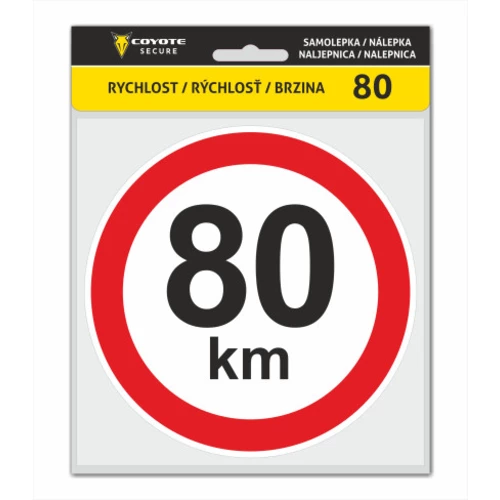COYOTE SECURE Samolepka rýchlosť 80km