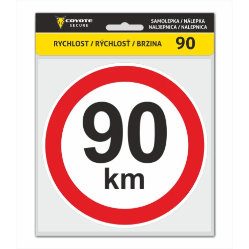 COYOTE SECURE Samolepka rýchlosť 90km