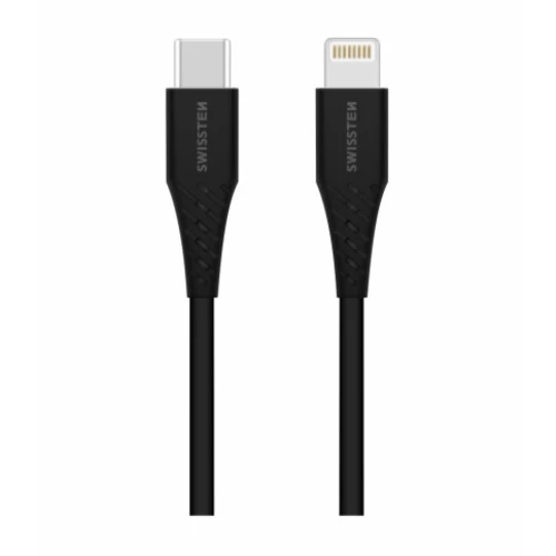 Kábel dátový SWISSTEN USB-C / LIGHTNING 1,0 M čierny