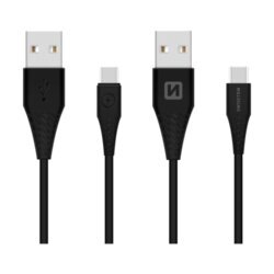 Kábel datový SWISSTEN USB / USB-C 3.1 černý 1,5m (7mm)