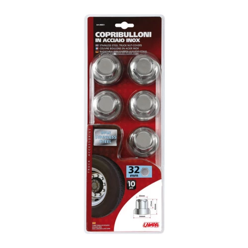 Kryty škoubů kolies oceľové 32mm - set 10 ks /LAMPA/