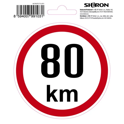 SHERON Samolepka - 80km/h