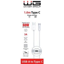 Winner Group Dátový kábel USB-A type-C, 3 A, biely, 100 cm