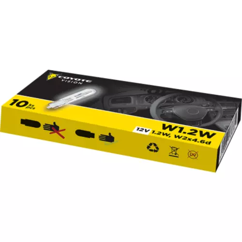 Žiarovka 12V 1.2W W1.2W celosklo COYOTE VISION balenie 10ks