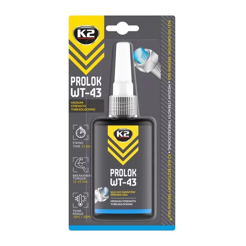Lepidlo na závity K2 PROLOK WT-43 50g