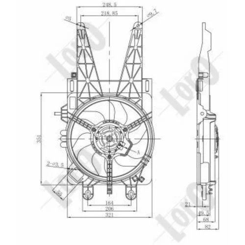 Ventilátor chladenia motora ABAKUS 016-014-0004-R (ABAKUS / Loro) - obr. 4