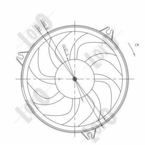 Ventilátor chladenia motora ABAKUS 038-014-0005 (ABAKUS / Loro) - obr. 2