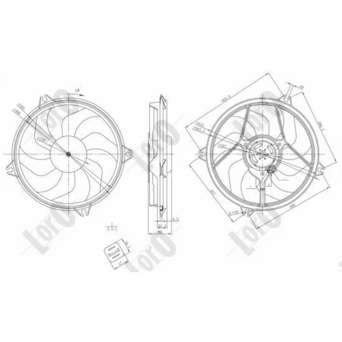 Ventilátor chladenia motora ABAKUS 009-014-0001 (ABAKUS / Loro) - obr. 1