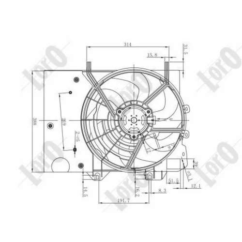 Ventilátor chladenia motora ABAKUS 009-014-0013 (ABAKUS / Loro) - obr. 3