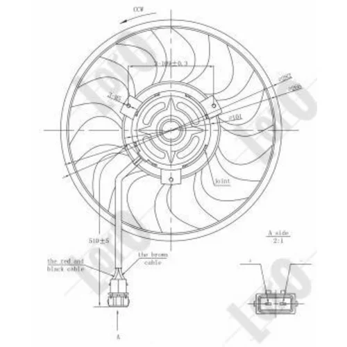 Ventilátor chladenia motora ABAKUS 053-014-0023 (ABAKUS / Loro) - obr. 2