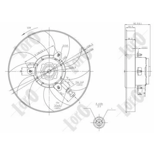 Ventilátor chladenia motora ABAKUS 053-014-0026 (ABAKUS / Loro) - obr. 2