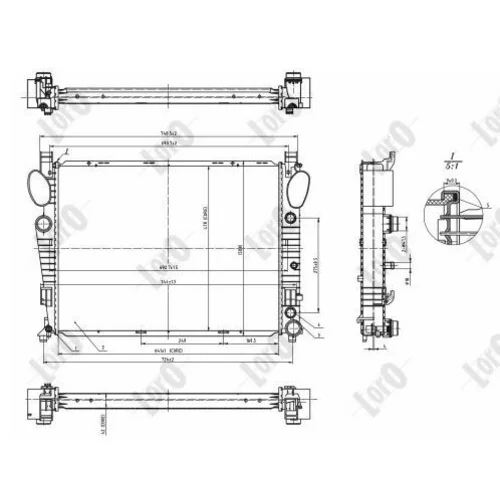 Chladič motora ABAKUS 054-017-0055-B (ABAKUS / Loro) - obr. 2