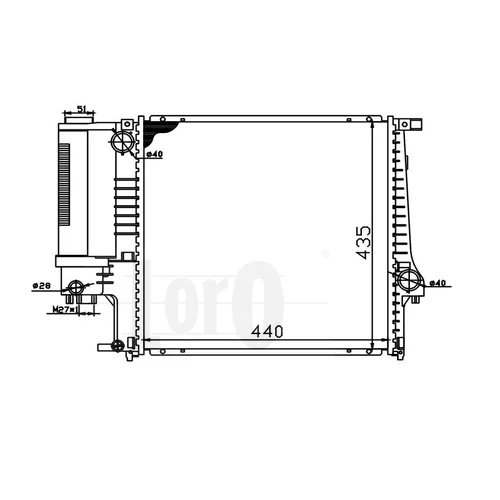 Chladič motora ABAKUS 004-017-0016 (ABAKUS / Loro) - obr. 3