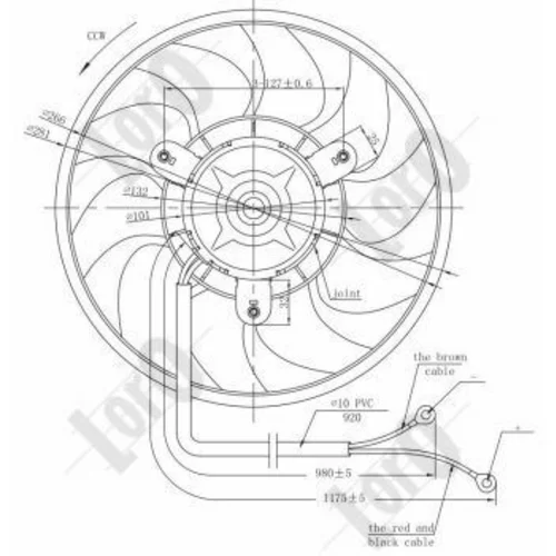 Ventilátor chladenia motora ABAKUS 050-014-0001 (ABAKUS / Loro) - obr. 2