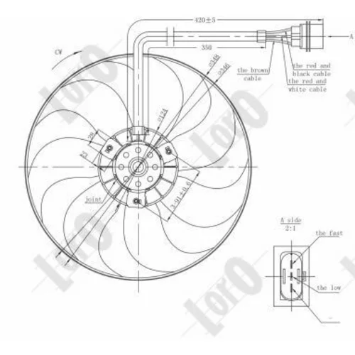 Ventilátor chladenia motora ABAKUS 053-014-0001 (ABAKUS / Loro) - obr. 2