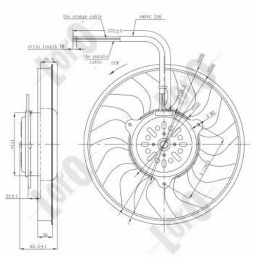 Ventilátor chladenia motora ABAKUS 003-014-0002 (ABAKUS / Loro) - obr. 3