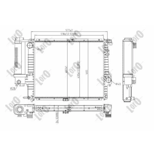 Chladič motora ABAKUS 004-017-0003 (ABAKUS / Loro) - obr. 2