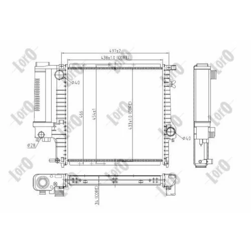 Chladič motora ABAKUS 004-017-0016 (ABAKUS / Loro) - obr. 2