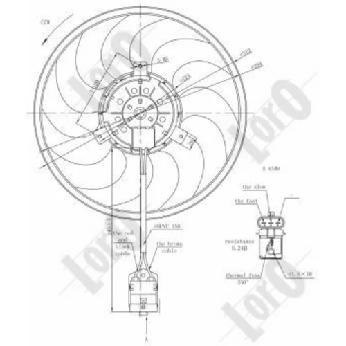 Ventilátor chladenia motora ABAKUS 037-014-0022 (ABAKUS / Loro) - obr. 2
