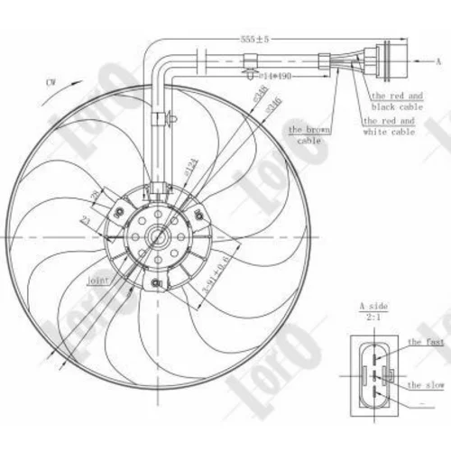 Ventilátor chladenia motora ABAKUS 053-014-0002 (ABAKUS / Loro) - obr. 2