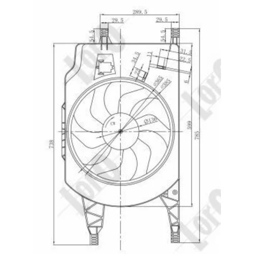 Ventilátor chladenia motora ABAKUS 042-014-0002 (ABAKUS / Loro) - obr. 3