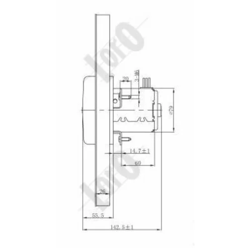 Ventilátor chladenia motora ABAKUS 053-014-0001 (ABAKUS / Loro) - obr. 3