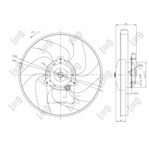 Ventilátor chladenia motora ABAKUS 009-014-0008 (ABAKUS / Loro) - obr. 3