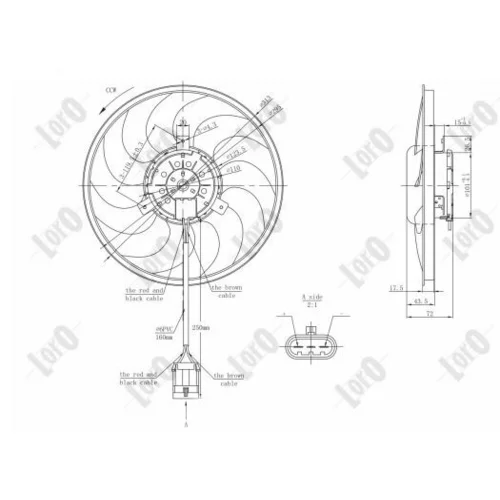 Ventilátor chladenia motora ABAKUS 037-014-0029 (ABAKUS / Loro) - obr. 2