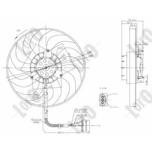 Ventilátor chladenia motora ABAKUS 053-014-0019 (ABAKUS / Loro)