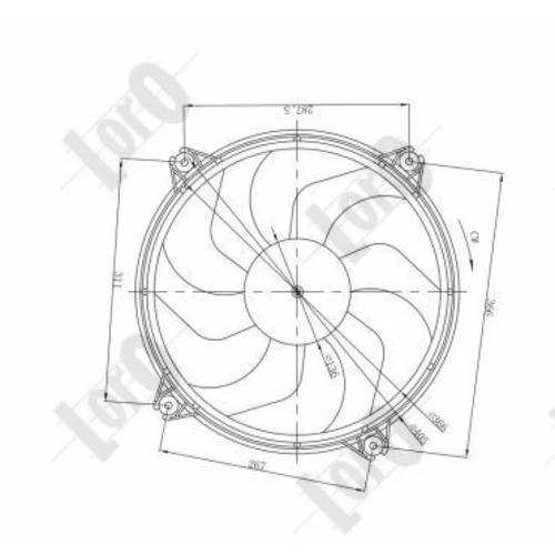 Ventilátor chladenia motora ABAKUS 009-014-0004 (ABAKUS / Loro) - obr. 3