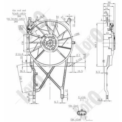 Ventilátor chladenia motora ABAKUS 037-014-0033 (ABAKUS / Loro) - obr. 2