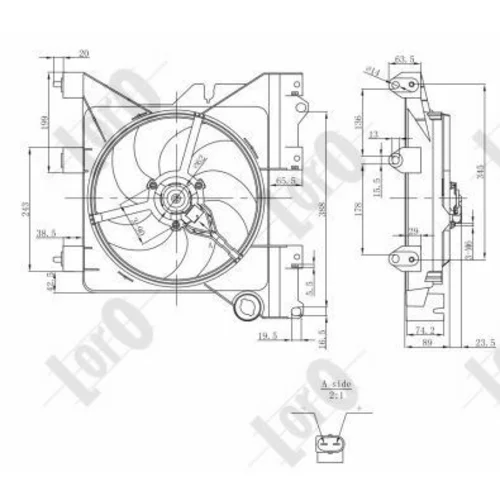 Ventilátor chladenia motora ABAKUS 009-014-0010 (ABAKUS / Loro) - obr. 2