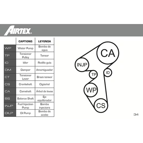 Vodné čerpadlo + sada ozubeného remeňa WPK-212701 /AIRTEX/ - obr. 1