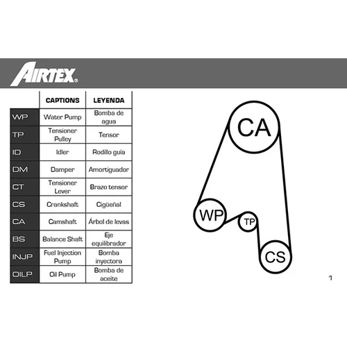 Vodné čerpadlo + sada ozubeného remeňa WPK-164601 /AIRTEX/ - obr. 1