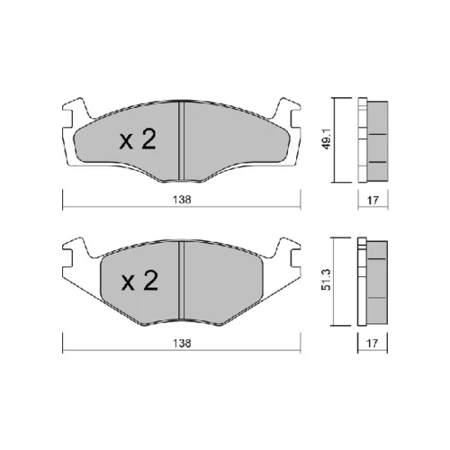Sada brzdových platničiek kotúčovej brzdy AISIN BPVW-1036